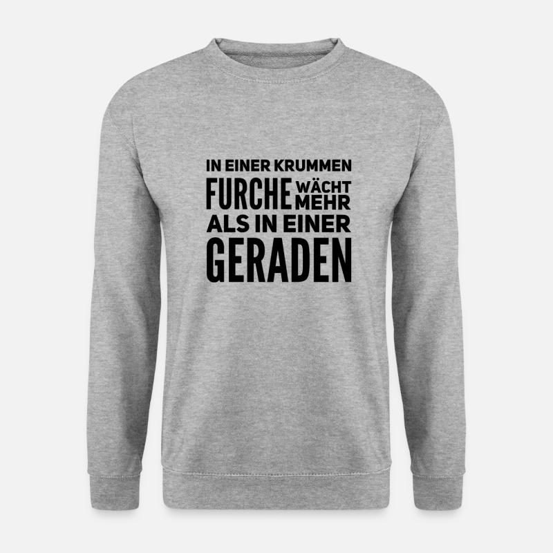 krumme Furche - Unisex Pullover - Weißgrau meliert