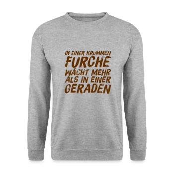 nimm dich an - Unisex Pullover - Weißgrau meliert - Vorne - Alina (178cm) & Michal (187cm)
