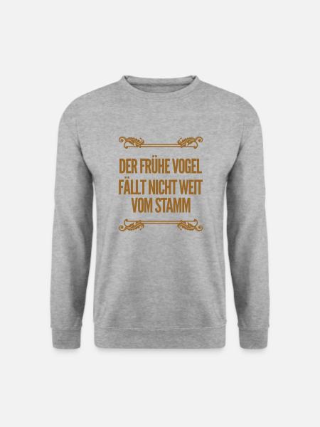 nicht weit vom Stamm - Unisex Pullover - Weißgrau meliert