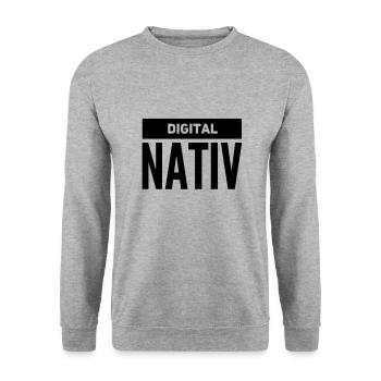 ich lebe digital - Unisex Pullover - Weißgrau meliert - Vorne - Alina (178cm) & Michal (187cm)