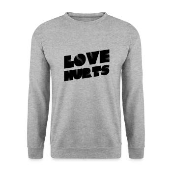 Love hurts - Unisex Sweatshirt - salt & pepper - Front - Alina (178cm) & Michal (187cm)