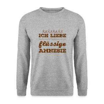ich will vergessen - Unisex Pullover - Weißgrau meliert - Vorne - Alina (178cm) & Michal (187cm)