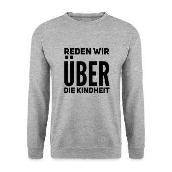 ein paar Gedanken zur Kindheit - Unisex Pullover - Weißgrau meliert - Vorne - Alina (178cm) & Michal (187cm)