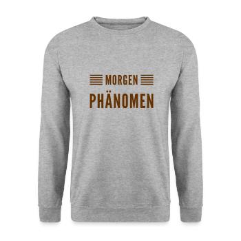 so sieht ein Frühaufsteher aus - Unisex Pullover - Weißgrau meliert - Vorne - Alina (178cm) & Michal (187cm)