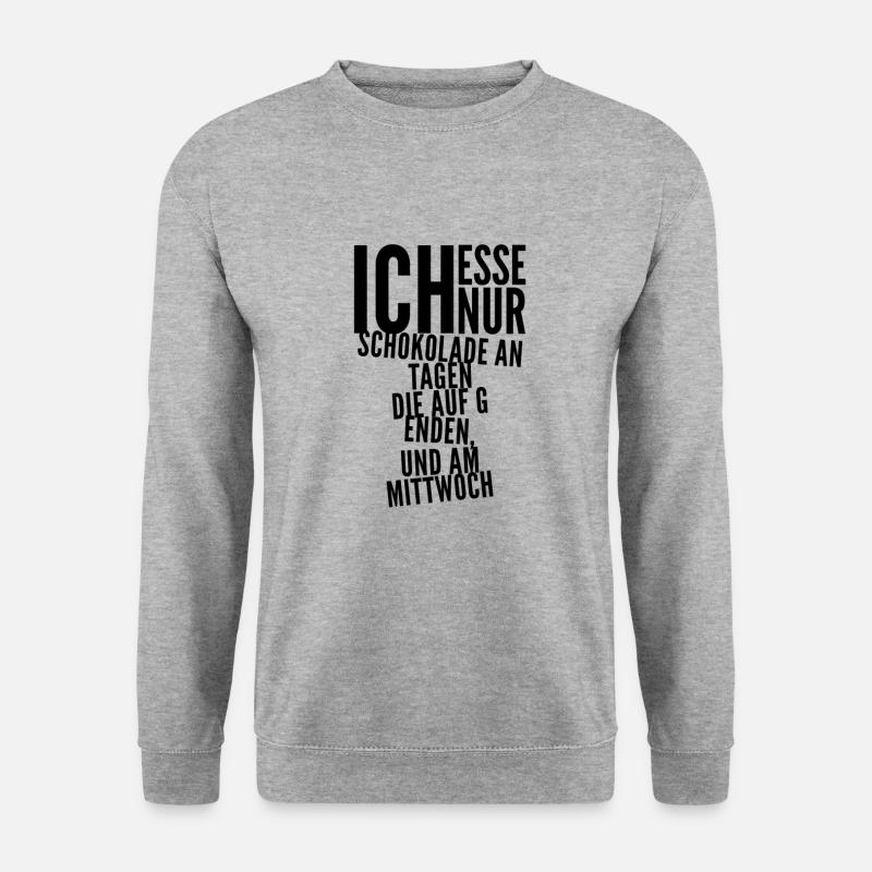 Schokolade ist toll - Unisex Pullover - Weißgrau meliert