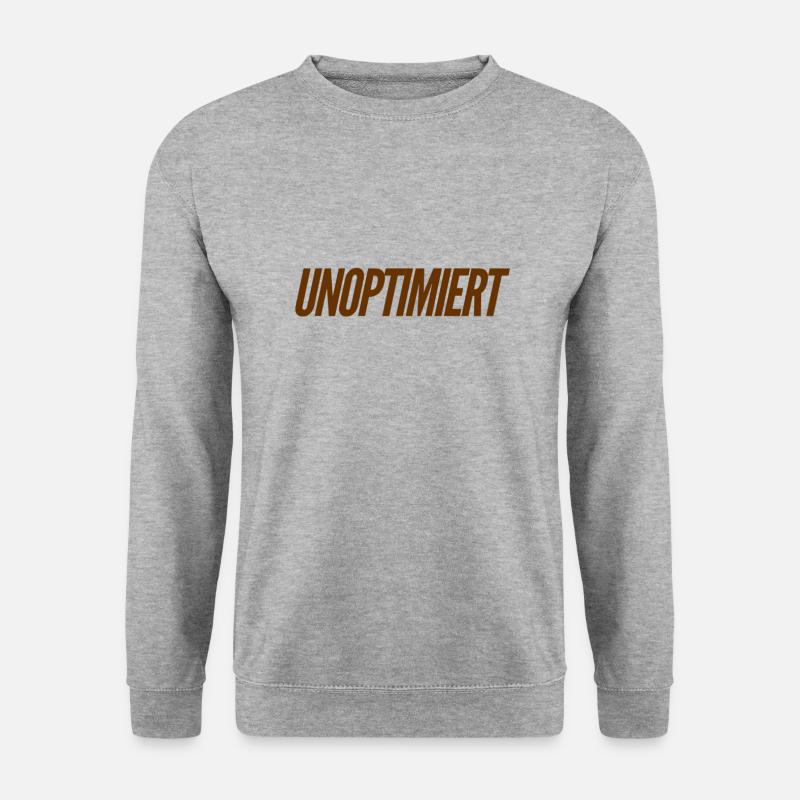 ich will mich optimieren - Unisex Pullover - Weißgrau meliert
