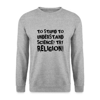 Science is too hard for me - Unisex Sweatshirt - salt & pepper - Front - Alina (178cm) & Michal (187cm)