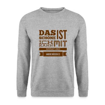 Je peux vivre avec - Sweat-shirt Unisexe - gris chiné - Devant - Alina (178cm) & Michal (187cm)
