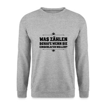 Einschlafprobleme - Unisex Pullover - Weißgrau meliert - Vorne - Alina (178cm) & Michal (187cm)