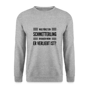 was fühlen die? - Unisex Pullover - Weißgrau meliert - Vorne - Alina (178cm) & Michal (187cm)