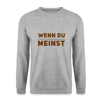 das ist mir egal - Unisex Pullover - Weißgrau meliert - Vorne - Alina (178cm) & Michal (187cm)