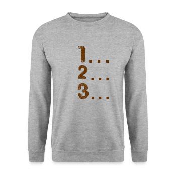 I'm counting to three - Unisex Sweatshirt - salt & pepper - Front - Alina (178cm) & Michal (187cm)