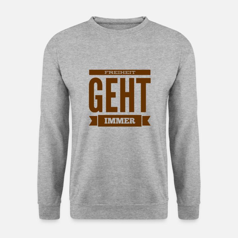 ich bin für die Freiheit - Unisex Pullover - Weißgrau meliert