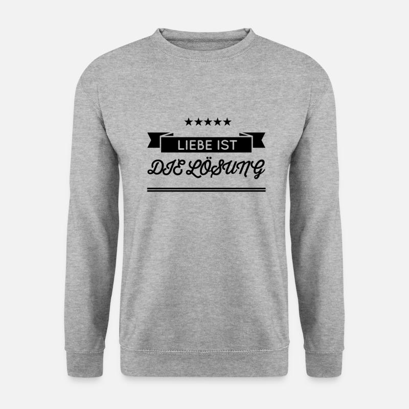 Liebe geht immer - Unisex Pullover - Weißgrau meliert