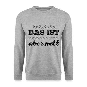 wie nett von dir - Unisex Pullover - Weißgrau meliert - Vorne - Alina (178cm) & Michal (187cm)