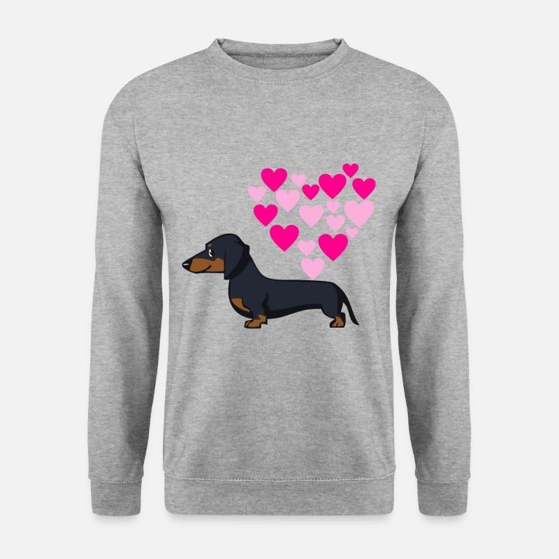 Dackel Liebe - Unisex Pullover - Weißgrau meliert