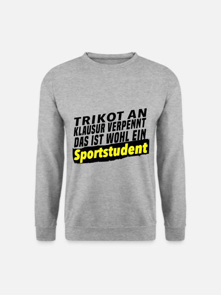 Sportstudent - Unisex Pullover - Weißgrau meliert