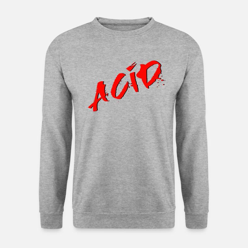 Acid - Techno - Acid House - Acid Rap - Unisex Pullover - Weißgrau meliert