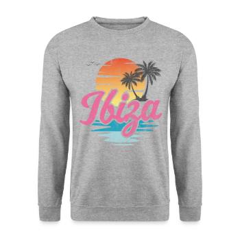 Ibiza Beach - Unisex Sweatshirt - salt & pepper - Front - Alina (178cm) & Michal (187cm)