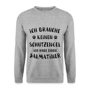 Dalmatiner - Unisex Pullover - Weißgrau meliert - Vorne - Alina (178cm) & Michal (187cm)