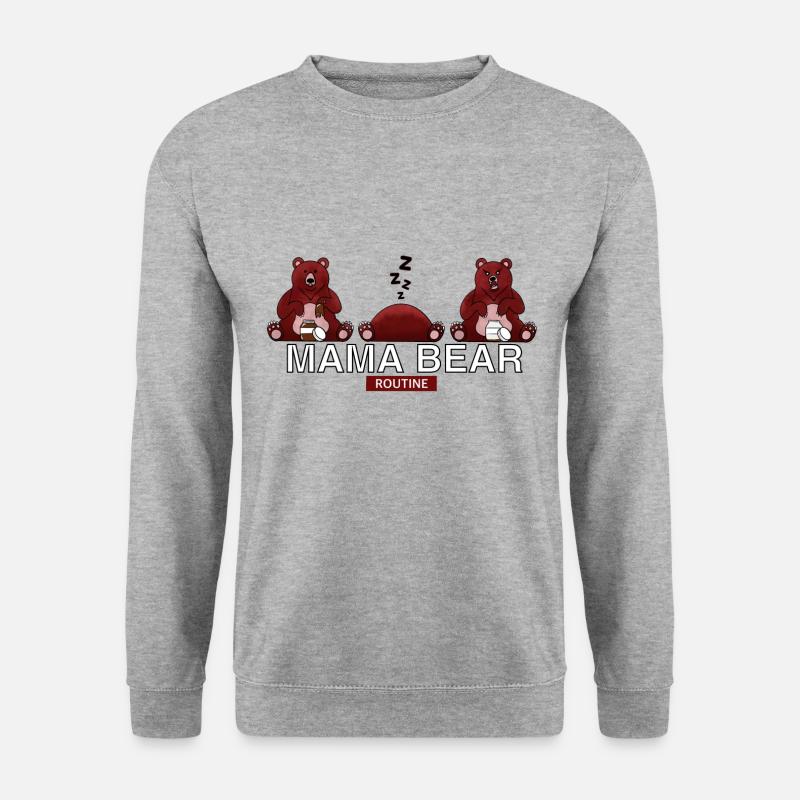 MAMA BEAR ROUTINE - Sweat-shirt Unisexe - gris chiné