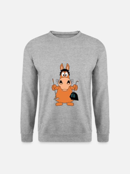 PFERD - PFERDESTALL AUSMISTEN - ABÄPPELN - Unisex Pullover - Weißgrau meliert