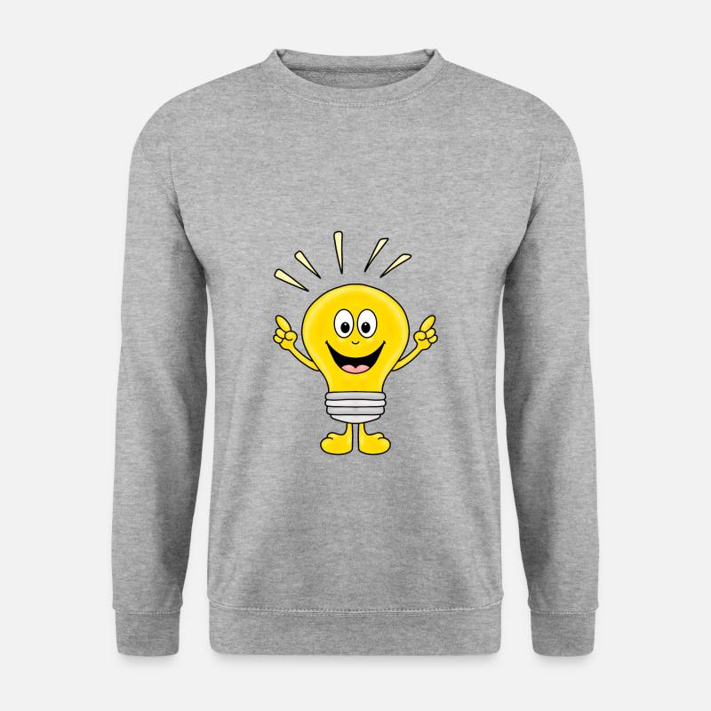 GLÜHBIRNE - LICHT - ELEKTRIKER - FUN - Unisex Pullover - Weißgrau meliert