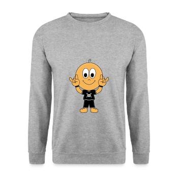 BABY - HEAVY METAL - ROCK - MUSIK - MUSIKER - Unisex Pullover - Weißgrau meliert - Vorne - Alina (178cm) & Michal (187cm)
