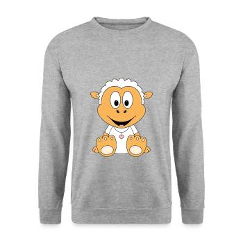 SCHAF - TIER - KINDER - BABY - Unisex Pullover - Weißgrau meliert - Vorne - Alina (178cm) & Michal (187cm)