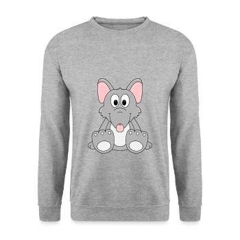 RATTE - LIEBE - TIER - KIND - BABY - Unisex Pullover - Weißgrau meliert - Vorne - Alina (178cm) & Michal (187cm)