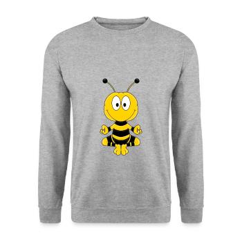BIENE - YOGA - PILATES - TIER - KIND - BABY - Unisex Pullover - Weißgrau meliert - Vorne - Alina (178cm) & Michal (187cm)