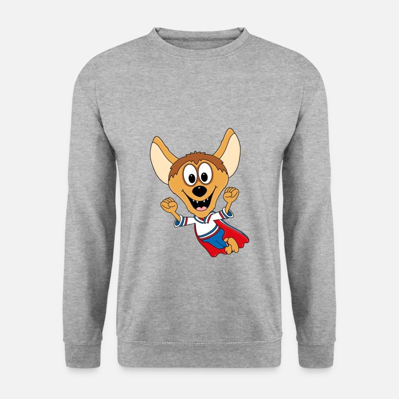 HYÄNE - SUPERHELD - TIER - KIND - BABY - Unisex Pullover - Weißgrau meliert