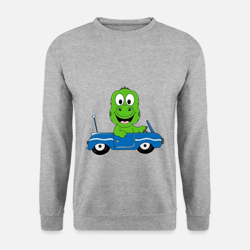 AUTO - DINOSAURIER - TIER - KIND - BABY - Unisex Pullover - Weißgrau meliert