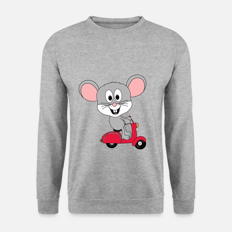 ROLLER - MAUS - TIER - KIND - BABY - Unisex Pullover - Weißgrau meliert