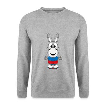 ESEL - INLINE SKATES - SKATER - INLINER - SPORT - Unisex Pullover - Weißgrau meliert - Vorne - Alina (178cm) & Michal (187cm)