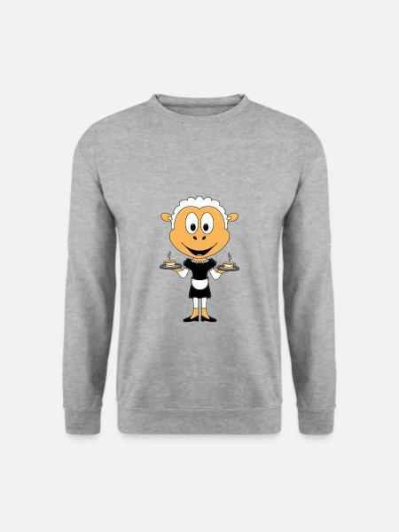 SCHAF - KELLNERIN - GASTRONOMIE - KAFFEE - TEE - Unisex Pullover - Weißgrau meliert