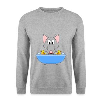 WASSERRATTE - RATTE - BADEWANNE - TIERISCH - Unisex Pullover - Weißgrau meliert - Vorne - Alina (178cm) & Michal (187cm)
