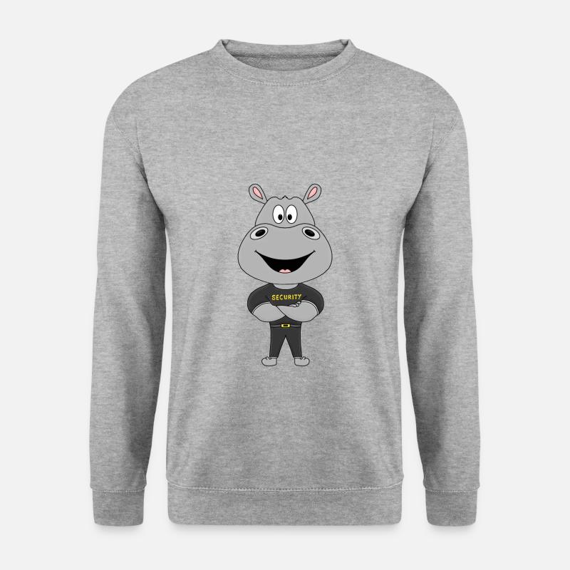NILPFERD - HIPPO - BODYGUARD - SECURITY - TIER - Unisex Pullover - Weißgrau meliert