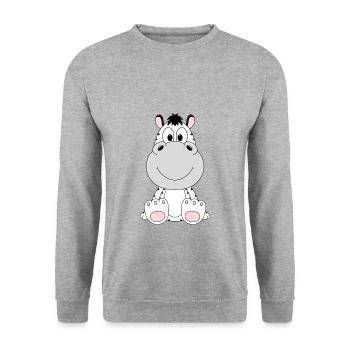 ZEBRA - TIER - KINDER - BABY - ZOO - Unisex Pullover - Weißgrau meliert - Vorne - Alina (178cm) & Michal (187cm)