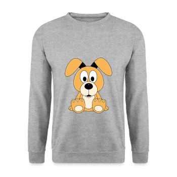 HUND - TIER - KINDER - BABY - Unisex Pullover - Weißgrau meliert - Vorne - Alina (178cm) & Michal (187cm)