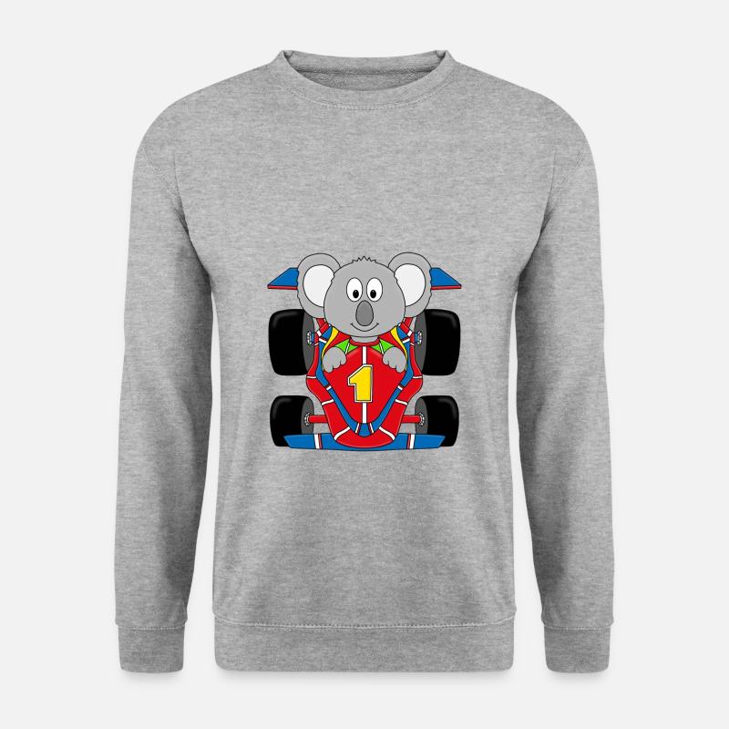 KOALA - RENNAUTO - RENNFAHRER - AUTORENNEN - Unisex Pullover - Weißgrau meliert