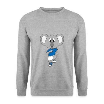 KOALA - LAUFEN - JOGGEN - SPORT - SPORTLER - Unisex Pullover - Weißgrau meliert - Vorne - Alina (178cm) & Michal (187cm)
