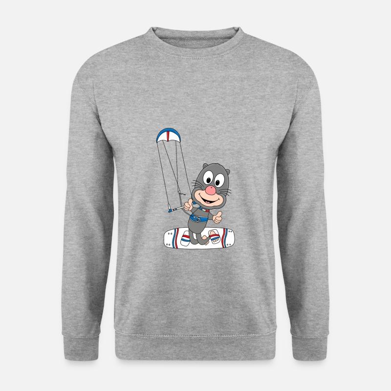 MAULWURF - KITE - KITER - KITEN - KITESURFER - Unisex Pullover - Weißgrau meliert