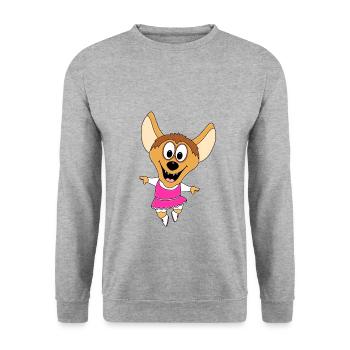 HYÄNE - TANZEN - TÄNZERIN - BALLETT - BALLERINA - Unisex Pullover - Weißgrau meliert - Vorne - Alina (178cm) & Michal (187cm)