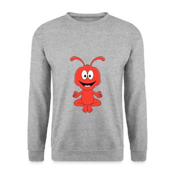 AMEISE - YOGA - TIER - TIERISCH - KIND - BABY - Unisex Pullover - Weißgrau meliert - Vorne - Alina (178cm) & Michal (187cm)