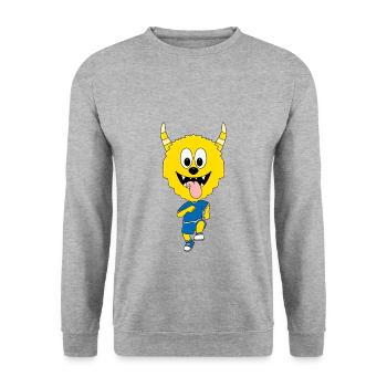 MONSTER - LAUFEN - JOGGEN - MARATHON - SPORT - Unisex Pullover - Weißgrau meliert - Vorne - Alina (178cm) & Michal (187cm)