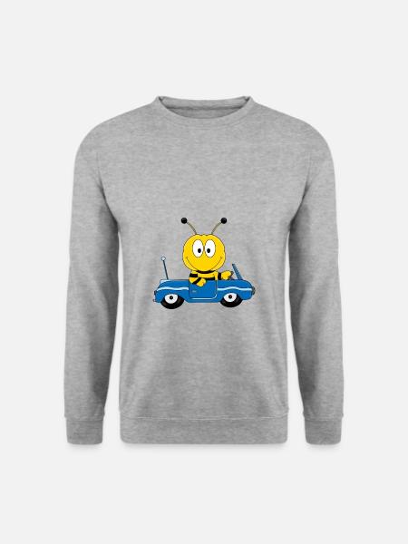 BIENE - AUTO - AUTOFAHRER - CABRIO - TIERISCH - Unisex Pullover - Weißgrau meliert