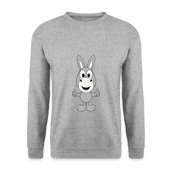 ESEL - TIERISCH - GUT - SUPER - LIKE - LIKEN - Unisex Pullover - Weißgrau meliert - Vorne - Alina (178cm) & Michal (187cm)