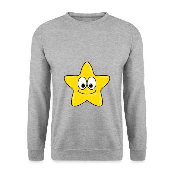 STERN - KINDER - BABYS - GESCHENKIDEEN - Unisex Pullover - Weißgrau meliert - Vorne - Alina (178cm) & Michal (187cm)