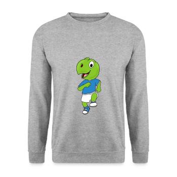 SCHILDKRÖTE - LAUFEN - JOGGEN - SPORT - TIER - Unisex Pullover - Weißgrau meliert - Vorne - Alina (178cm) & Michal (187cm)